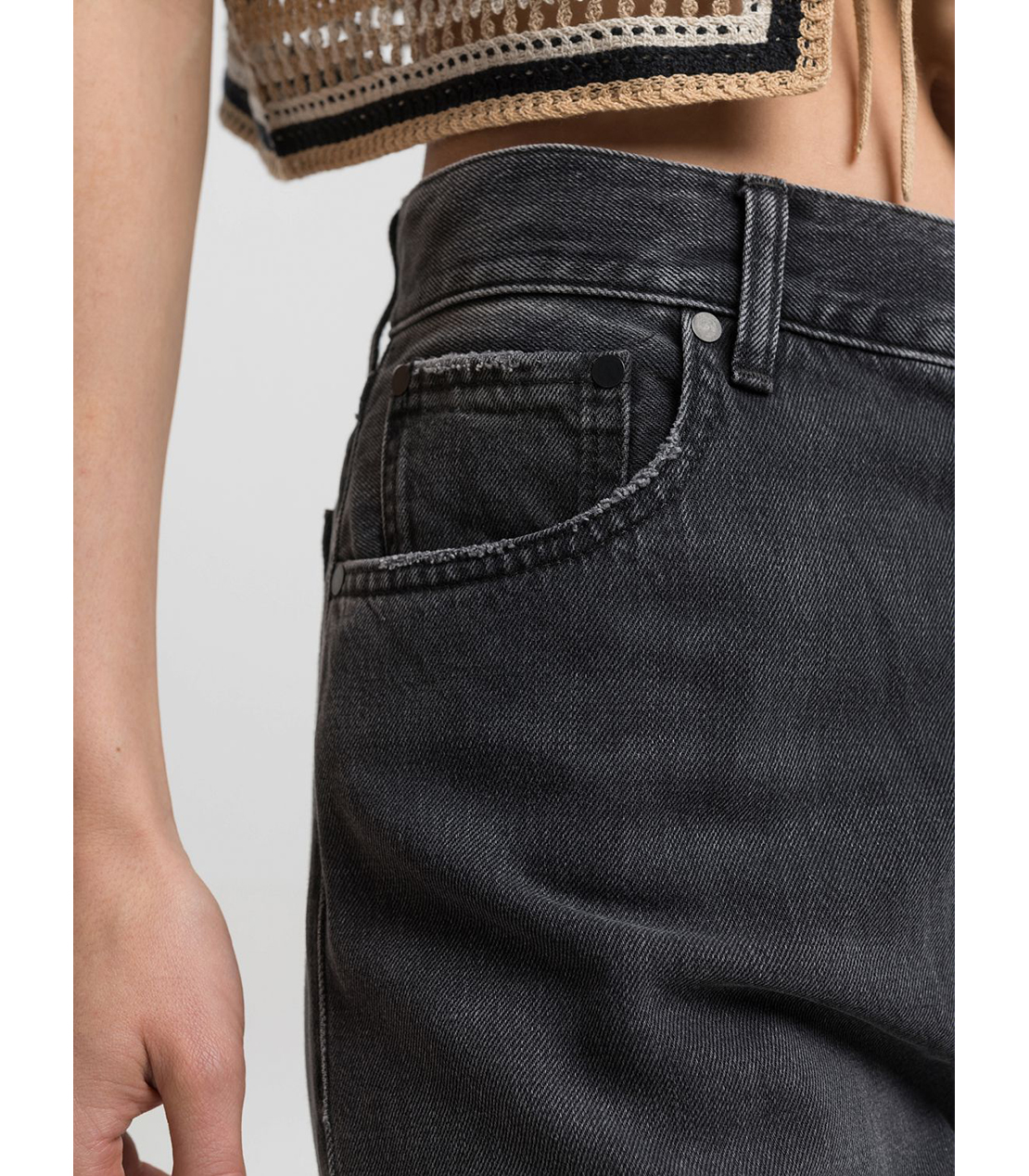 フレアブーツカットBECKAテンセルブラックデニム 詳細画像 オフブラック 6